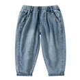 thumbnail image 1 of Tiijoy Boys Stretch Elastic Waist Jeans Casual Baggy Denim Pants for Toddler, Sizes 3-4, 1 of 6