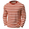 thumbnail image 1 of Tiijoy Boys Striped Long Sleeve T-Shirt Unisex Casual Crewneck T Shirt Kids Top, Red, 1 of 2