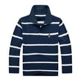 thumbnail image 1 of Tiijoy Boys Striped Long Sleeved Polo Shirt Kids Casual Comfortable T-Shirt, Sizes 3-14, 1 of 2