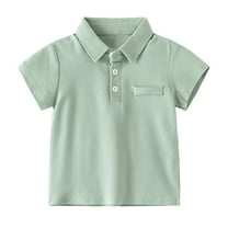 Tiijoy Boys Summer Short Sleeve Polo Shirt Solid Color Casual Versatile Shirt, Sizes 18-24M