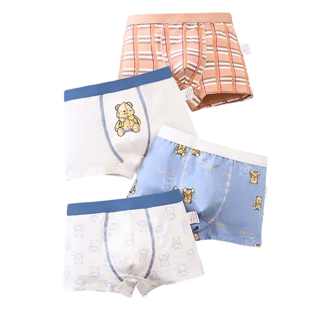Tiijoy Boys Supersoft Boxer Briefs Stretch Cotton Underwear Shorts, 4 Pack, Sizes 4-5