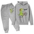 thumbnail image 1 of Tiijoy Boys Sweat Set Casual Cartoon Dinosaur Hoodie Jogger Sweatpants Outfits, Sizes 3-14, 1 of 2