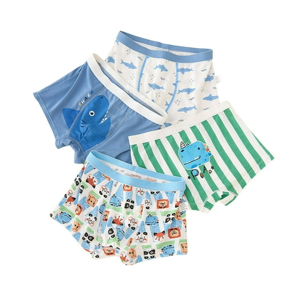 Tiijoy Boys Tagless Cotton Boxer Briefs Stretch Soft Underwear Shorts, 4-Pack