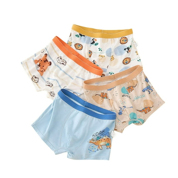 Tiijoy Boys Tagless Cotton Boxer Briefs Stretch Soft Underwear Shorts, 4-Pack