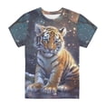 thumbnail image 1 of Tiijoy Boys Tiger Graphic Tee Casual Short Sleeve Round Neck T-Shirt, Yellow, Sizes 12-13, 1 of 4
