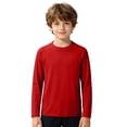 thumbnail image 1 of Tiijoy Boys UPF 50+ Long Sleeve Rash Guard Kids Solid Quick Drying Swim Shirt, Sizes 3-14, 1 of 8