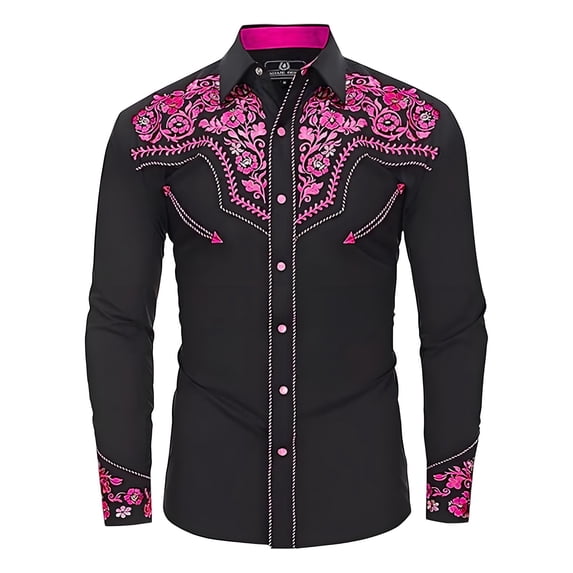 Tiijoy Boys Western Cowboy Shirt Casual Youth Long Sleeve Button Down Shirt, Sizes 4-13