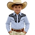 thumbnail image 1 of Tiijoy Boys Western Cowboy Shirts Long Sleeve Button Down Shirt Casual Top, Sizes 4-13, 1 of 3