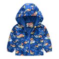 thumbnail image 1 of Tiijoy Boys Windbreaker Cartoon Lightweight Zip Up Hooded Jacket, Blue, Sizes 12M-5T, 1 of 3