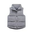 thumbnail image 1 of Tiijoy Boys Winter Warm Corduroy Puffer Vest Casual Sleeveless Jacket, Grey, Sizes 12M-6Y, 1 of 3
