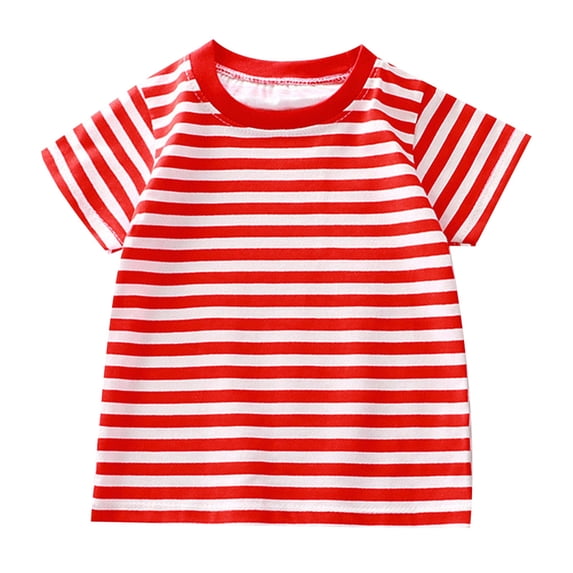 Tiijoy Children's Short Sleeved Striped T Shirt Summer Casual T-Shirt Tee, Sizes 18-24 Months
