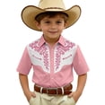 thumbnail image 1 of Tiijoy Cowboy Short Sleeve Shirt for Boys Summer Cowboy Button Down Shirt Top, Sizes 3-14, 1 of 3