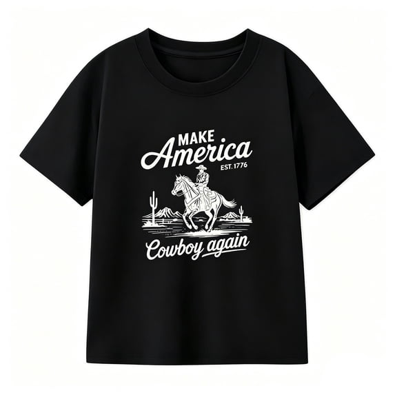 Tiijoy Cowboy T-Shirt for Boys Graphic Tees Summer Casual Short Sleeve T Shirt, Sizes 2-13