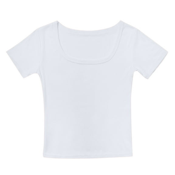 Tiijoy Crop Top for Girls Short Sleeve Active T-Shirt Slim Fit Stretch Tee, Sizes 10-11