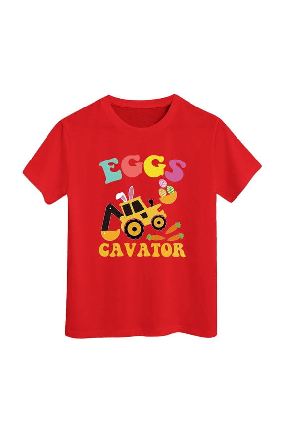 Easter Shirt for Girls Cute Graphic Tee Short Sleeve Round Neck T Shirt, Sizes 3-13