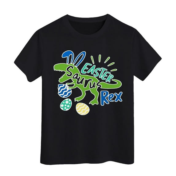 Tiijoy Easter T-Shirt for Girls Graphic Tee Kids Short Sleeve Round Neck T Shirt, Sizes 3-13