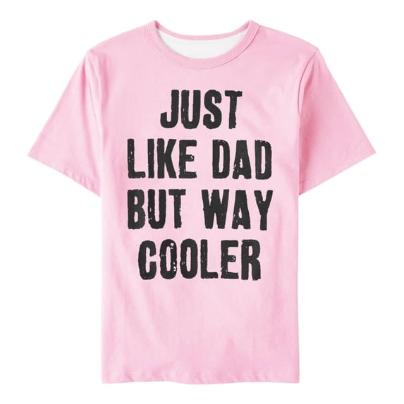 Tiijoy Father's Day T-Shirt for Girls Kids Letter Print Short Sleeve T Shirt, Sizes 3-14
