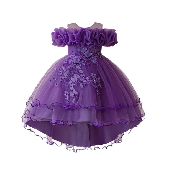 Tiijoy Flower Girls Dress Ruffles Birthday Party Princess Dress Pageant Gown, Sizes 4-5