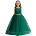 thumbnail image 1 of Tiijoy Flower Girls Dress Satin Pageant Prom Gown Wedding Princess Dress, Sizes 10-12, 1 of 5