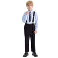 thumbnail image 1 of Tiijoy Formal Suit for Boys Long Sleeve Tie Shirt Suspenders Pants Outfits, Sizes 3-13, 1 of 4