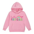 thumbnail image 1 of Tiijoy Girl's Back To School Hoodie Rainbow Letter Print Hooded Sweatshirt, Sizes 6-7, 1 of 3