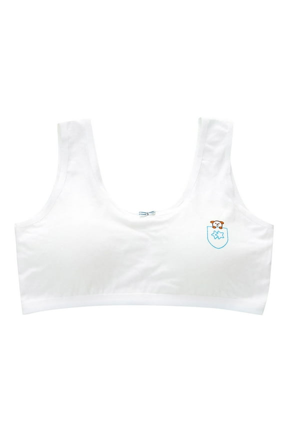 Girl's Cartoon Print Training Bra Wireless Soft Sports Bra Bralette