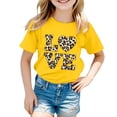 thumbnail image 1 of Tiijoy Girl's Leopard Letter Print Summer Tee Short Sleeve Round Neck T-Shirt, Sizes 3-13, 1 of 3