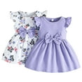 thumbnail image 1 of Tiijoy Girls 2-Pack Dresses Sleeveless Ribbed Bow Princess Dress for Baby, Sizes 12-18M, 1 of 6