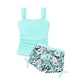 thumbnail image 1 of Tiijoy Girls 2-Piece Swimsuit Tropical Print Tankini Set Bathing Suit with UPF50+, 1 of 3