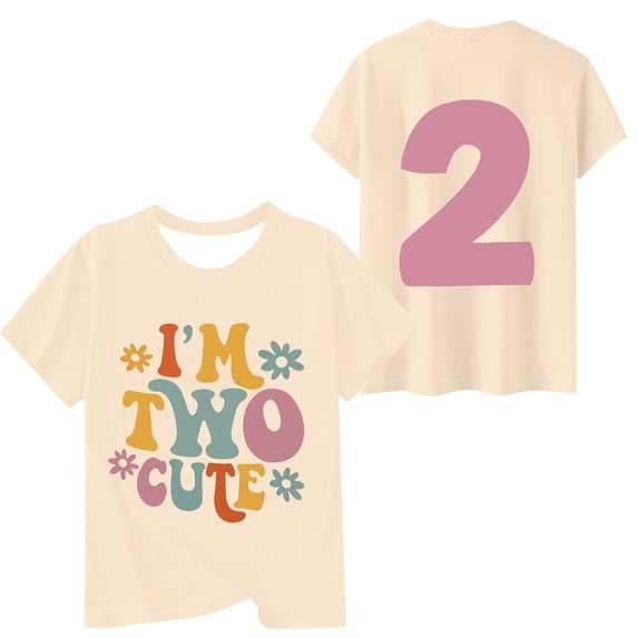 Tiijoy Girls 2Nd Birthday T-Shirt Short Sleeve Round Neck T Shirt for Kids, Sizes 2