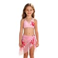 thumbnail image 1 of Tiijoy Girls 3-Piece Swimsuit Flower Bikini Set with Cover Up Skirt, Pink, Sizes 7-8, 1 of 6