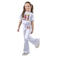thumbnail image 1 of Tiijoy Girls 4 1 Short Sleeve T Shirt Flared Pants Outfits Comfy Clothes Set, Sizes 9-10, 1 of 4
