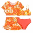 thumbnail image 1 of Tiijoy Girls 4-Piece Swimsuit Bikini Set with Cover Ups Beach Bathing Suits, Sizes 8-13, 1 of 3
