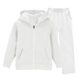 thumbnail image 1 of Tiijoy Girls Athletic Outfits Zip Up Hoodie Wide Leg Sweatpants Sweatsuit, White, Sizes 3-14, 1 of 6