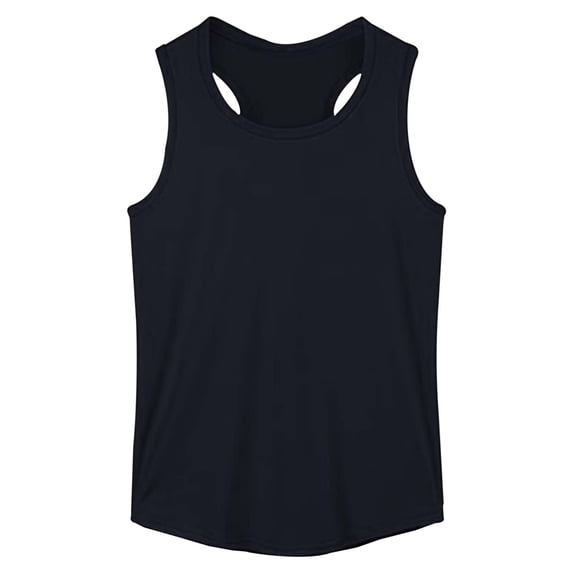Tiijoy Girls Athletic Tank Tops Summer Racerback Breathable Sleeveless Shirt, Black, Sizes 1-14