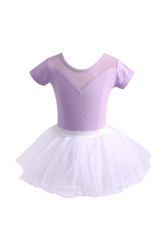 Girls Ballet Dance Short Sleeve Leotard Tut Skirt Set Ballet Dress, Sizes 18-24M