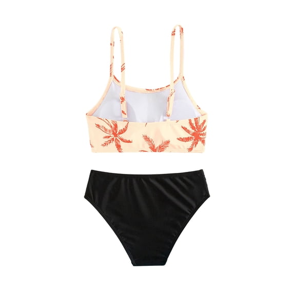 Tiijoy Girls Beach Vacation Ruffle Bikini Swimsuit Swimwear Bathing Suit, 2-Piece
