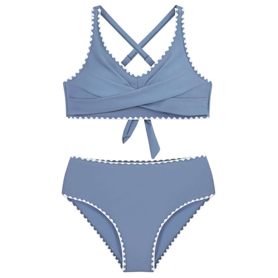 Tiijoy Girls Bikini Swimsuit Beach Quick Drying Bathing Suit Swimwear, 2-Piece, Sizes 7-16