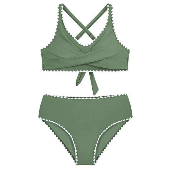 Tiijoy Girls Bikini Swimsuit Beach Quick Drying Bathing Suit Swimwear, 2-Piece, Sizes 7-16
