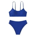 thumbnail image 1 of Tiijoy Girls Bikini Swimsuit Solid Color Beach Bathing Suit with Adjustable Straps, 1 of 3