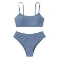 thumbnail image 1 of Tiijoy Girls Bikini Swimsuit Solid Color Beach Bathing Suit with Adjustable Straps, 1 of 3