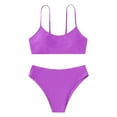 thumbnail image 1 of Tiijoy Girls Bikini Swimsuit Solid Color Beach Bathing Suit with Adjustable Straps, 1 of 3