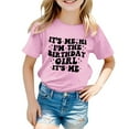 thumbnail image 1 of Tiijoy Girls Birthday Shirt Letter Print Short Sleeve Crew Neck T Shirt Tee, Sizes 3-12, 1 of 3