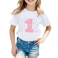 thumbnail image 1 of Tiijoy Girls Birthday T-Shirt Cute Short Sleeve Crewneck T Shirt for Kids, Sizes 1, 1 of 3