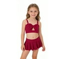 thumbnail image 1 of Tiijoy Girls Bow Cutout Bikini Swimsuit Solid Beach Ruffle Bathing Suit with UPF50+, 1 of 5