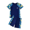 thumbnail image 1 of Tiijoy Girls Camo 2-Piece Swimsuit Short Sleeve Rash Guard Shorts Bathing Suit, Sizes 3-14, 1 of 8