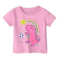 thumbnail image 1 of Tiijoy Girls Cartoon Dinosaur Graphic T-Shirt Casual Short Sleeve Tshirt Tee, Sizes 1-13, 1 of 3