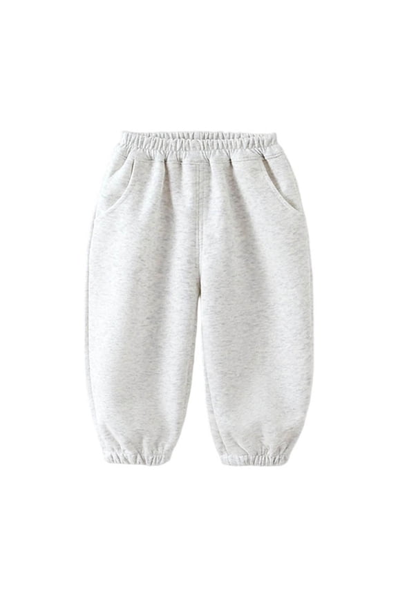 Girls Casual Active Sweatpants Solid Soft Relaxed Fit Jogger Pants, Sizes 6-9M