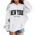 thumbnail image 1 of Tiijoy Girls Casual Hoodie New York Letter Print Pullover Hooded Sweatshirt, Sizes 3-4T, 1 of 3
