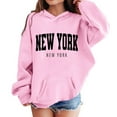 thumbnail image 1 of Tiijoy Girls Casual Hoodie New York Letter Print Pullover Hooded Sweatshirt, Sizes 9-10, 1 of 3